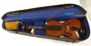 20th Century cased violin bearing a label for the Metro Violin Class Organisation, Nottingham
