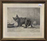 After Maud Earl (British American 1864-1943), "Stumped", signed artist's proof, 14x10.5ins, framed