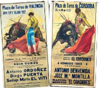 Two vintage Spainish Bullfighting posters - worn condition