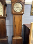 Whitehurst, Derby, a Georgian long case clock with circular silvered dial to an eight day movement