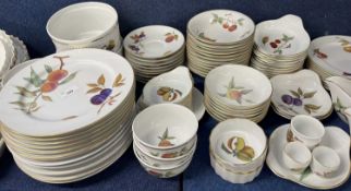 An extensive quantity of Royal Worcester Evesham pattern dinner wares including thirteen large