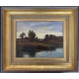 Mark Edwin Dockree (fl.1856-1890), "Wroxham Broad", oil on board, signed,11x8.5ins, framed