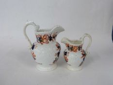 Two 19th Century jugs both with Imari style decoration, pattern number 177 to base the bodies also