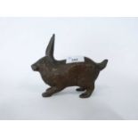 Bronze model of a rabbit, 14cm long