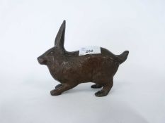 Bronze model of a rabbit, 14cm long