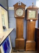 Whitehurst, Derby, a Georgian long case clock with circular silvered dial to an eight day movement