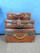 Early 20th Century crocodile skin travelling trunk (a/f) together with two further crocodile skin