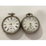 Two pocket watches, silver cased example marked for T Kelsey High Barnett, Chester hallmarked silver