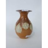 Interesting Royal Doulton vase experimental clay bodies the buff ground with flower heads incised