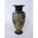 Royal Doulton vase with tubelined design by Florence Roberts, 29cm high