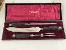 Federated Cutlers Ltd, Sheffield, cased three piece carving set