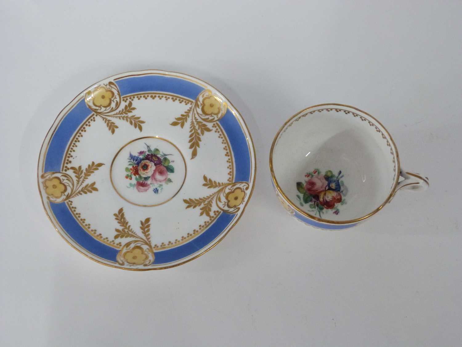 Quantity off 19th Century English ceramics including five cups and saucers with painted floral - Image 4 of 4