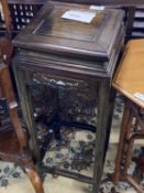 20th Century Chinese hardwood plant stand of square form, 66cm high