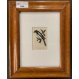 Robert Gibbings (Irish,1889-1958), Magpie, wood engraving, signed in pencil, 3x2ins, framed and