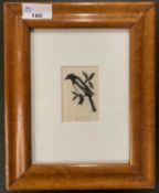 Robert Gibbings (Irish,1889-1958), Magpie, wood engraving, signed in pencil, 3x2ins, framed and