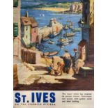 Cornwall "St.Ives", Western Railway, advertising poster, lithograph in colour, printed by Waterlow &