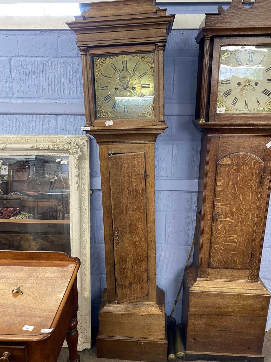 Richard Hackett, Harringworth - 18th Century long case clock with brass dial with subsidiary seconds