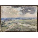 Arthur Henry Hammond Knighton (British, 1875-1970), 'Epsom Downs' watercolour, signed, unframed.