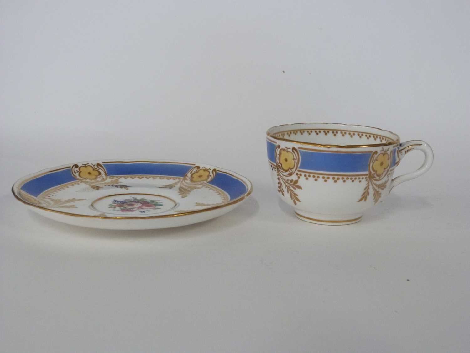 Quantity off 19th Century English ceramics including five cups and saucers with painted floral - Image 3 of 4