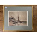 Helen R. Lock RA RSA (1910-1938), 'The Harbour at Rye, Sussex, c.1920', watercolour, signed,