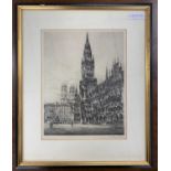 Continental School, circa 20th century, Munich Marienplatz with the Neues Rathaus and