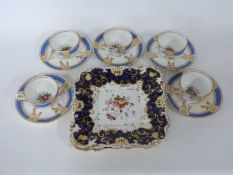 Quantity off 19th Century English ceramics including five cups and saucers with painted floral