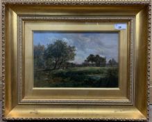 Attributed to Joseph Thors (Dutch, c.1835-1920), Pastoral landscape scene with a foreground pond and