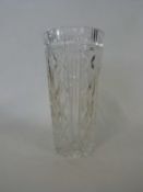 Large cut glass Waterford vase, 25cm high