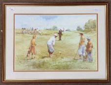 Douglas E.West (British, b.1931),"The Long Chip", watercolour, signed, 15x22ins, framed and glazed.