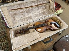 20th Century Viola together with bow and black travel case