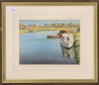 Charles Hannaford Junior (British, 20th century),'On the Bure at Coltishall', watercolour, signed,
