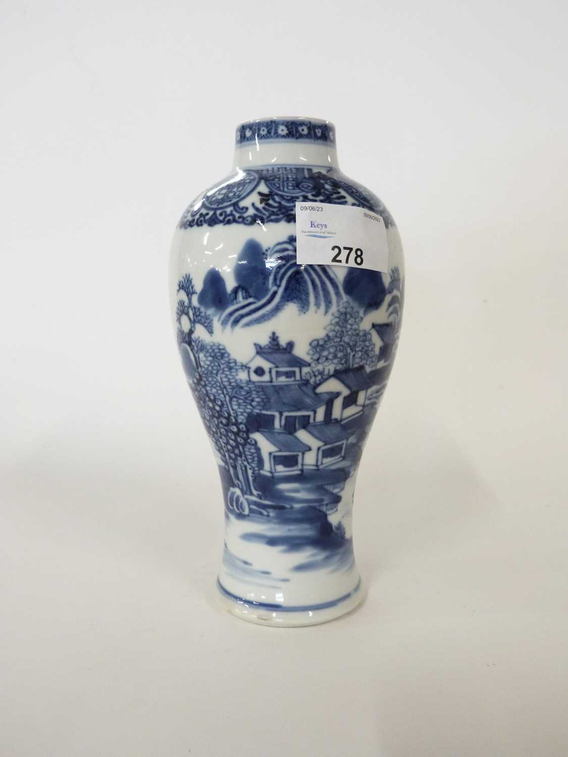 Late 18th Century Chinese porcelain vase of baluster shape decorated in blue and white with