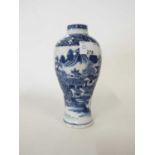 Late 18th Century Chinese porcelain vase of baluster shape decorated in blue and white with