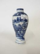 Late 18th Century Chinese porcelain vase of baluster shape decorated in blue and white with