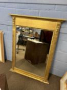 A 20th Century gilt framed over mantel mirror with a canthus leaf decoration, 99 x 125cm