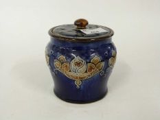 Royal Doulton tobacco jar, early 20th Century with two blind floral decoration