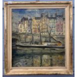 In the manner of John Duncan Fergusson (1874-1961) 'Paris' oil on canvas, indistinctly signed,19.