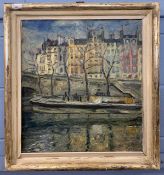 In the manner of John Duncan Fergusson (1874-1961) 'Paris' oil on canvas, indistinctly signed,19.
