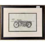 John A.Watson (British, b.1939), 'Zenith 1920 5hp sv 001', pencil on paper, 7.5x11.5ins, framed