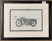 John A.Watson (British, b.1939), 'Zenith 1920 5hp sv 001', pencil on paper, 7.5x11.5ins, framed