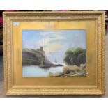 British School, 20th century, Scottish Loch view, gouache, 18.5x14ins, gilt framed and glazed.