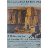 S. J. Lamorna BIRCH, A Retrospective, Coloured exhibition poster, 22.5" x 16" (57cm x 41cm)Qty: 1