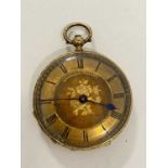 Continental gold cased ladies pocket watch, the face signed Lannier Geneve, the hinged case