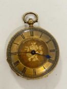 Continental gold cased ladies pocket watch, the face signed Lannier Geneve, the hinged case