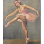 Continental School, 20th century, Ballerina in motion, signed though indistinct, oil on canvas,