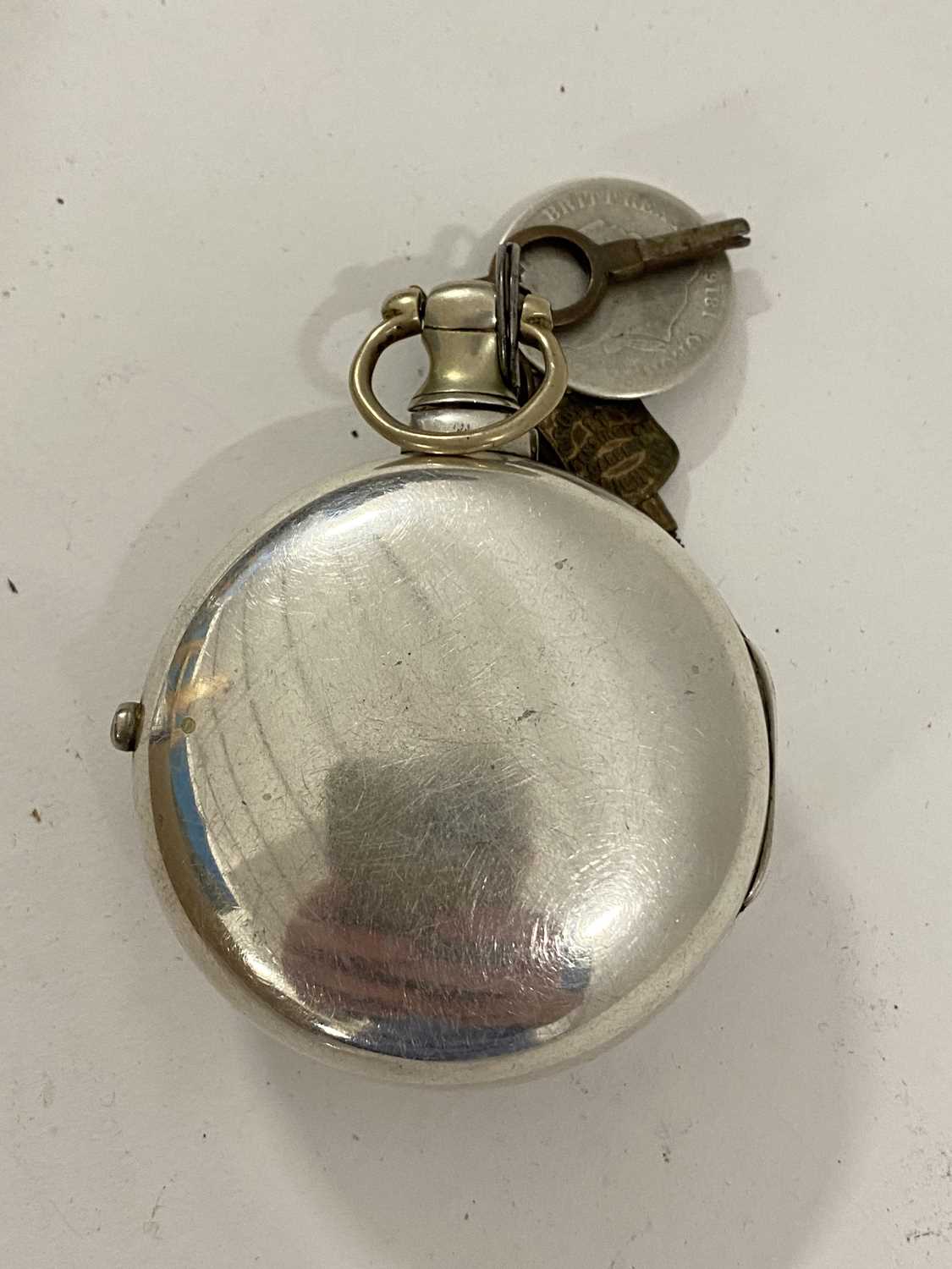 Chettham & Son, Leeds, silver pair cased pocket watch, the case and outer case hallmarked for - Image 2 of 3