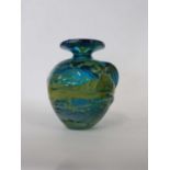 Studio Glass vase with a streaked green design