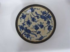 Early 20th Century Chinese porcelain charger decorated with grapes and squirrels within a psuedo
