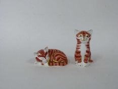 Royal Crown Derby -two ginger kittens (2)