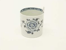 An 18th Century Liverpool porcelain coffee can, circa 1760 probably Chaffers, decorated with